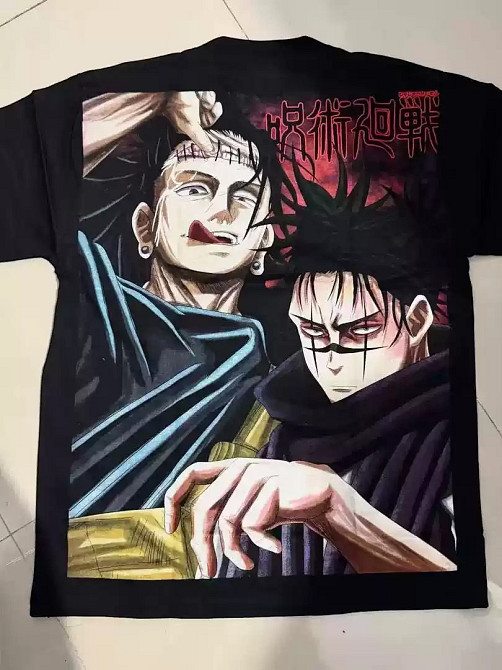 Футболка чоловіча з принтом аніме Аніме Джуджутсу Каісен Кхосо оверсайз (S/M/L) Черний Дніпро - фото 7
