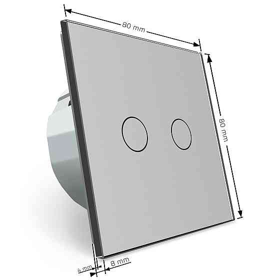 LIVOLO Сенсорний вуличний вимикач Вологозахищений 2 сенсори Livolo сірий скло (VL-C702-IP-15) Коломия