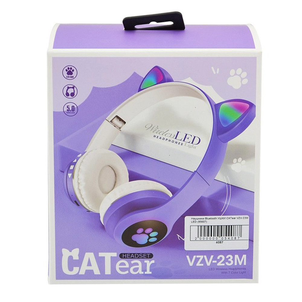 Бездротові Bluetooth навушники VZV-23M на 400 mah з вушками,фіолетовий SBR Київ - фото 7