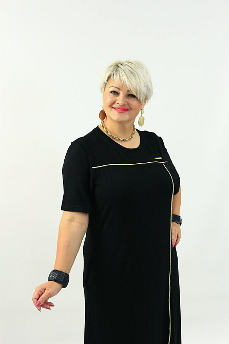 Женское длинное базовое платье батал турецкая вискоза Одесса - изображение 4