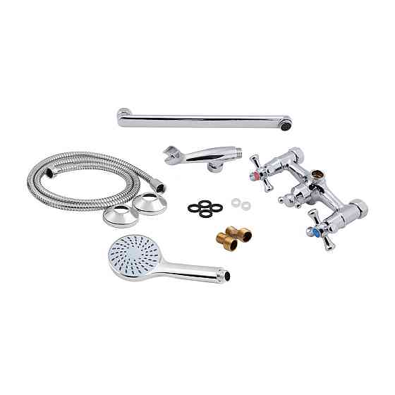 Смеситель для ванны Lidz Lamb 143 с поворотным изливом двухвентильный (c душевым гарнитуром) LDLAM143CRM22143 Chrome Киев