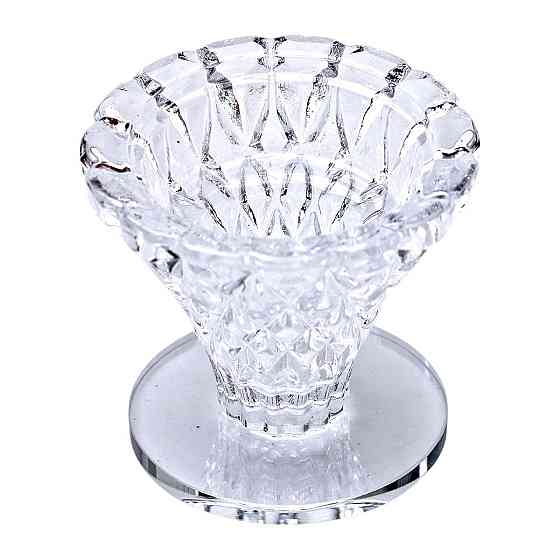 Підсвічник скляний на ніжці 5×5.5 см декоративний прозорий підсвічник на стіл HP-4-59S Київ
