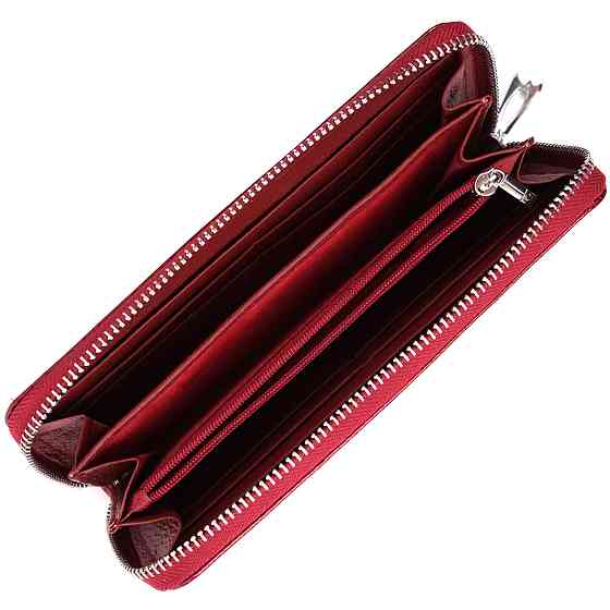 Женский лакированный кошелек на молнии из натуральной кожи ST Leather 22677 Красный Киев