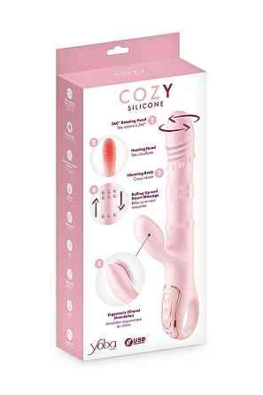 Вібратор-кролик 5в1 Yoba Cozy, вібрація, ротація, пульсація, перлинний масаж, нагрівання Sex Aura Київ