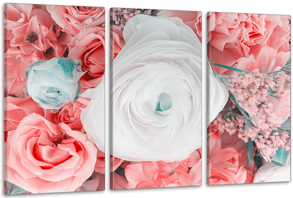 Модульная картина в гостиную / спальню  Рожеві квіти    ART-250_3A 70х130 см Киев - изображение 1