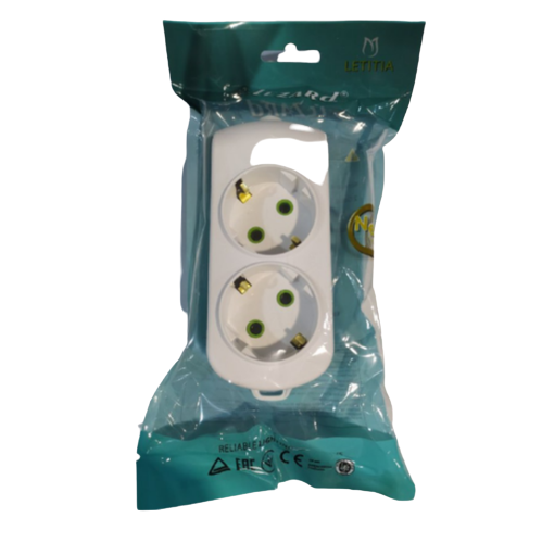 Колодка подовжувача із заземленням 2 розетки Letitia Лезард Житомир - изображение 1
