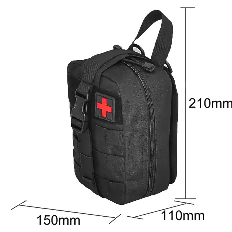 Сумка-аптечка тактическая на системе Molle (без наполнения),20х15х8 A87 Черний / Быстросъемная военная аптечка Киев - изображение 9