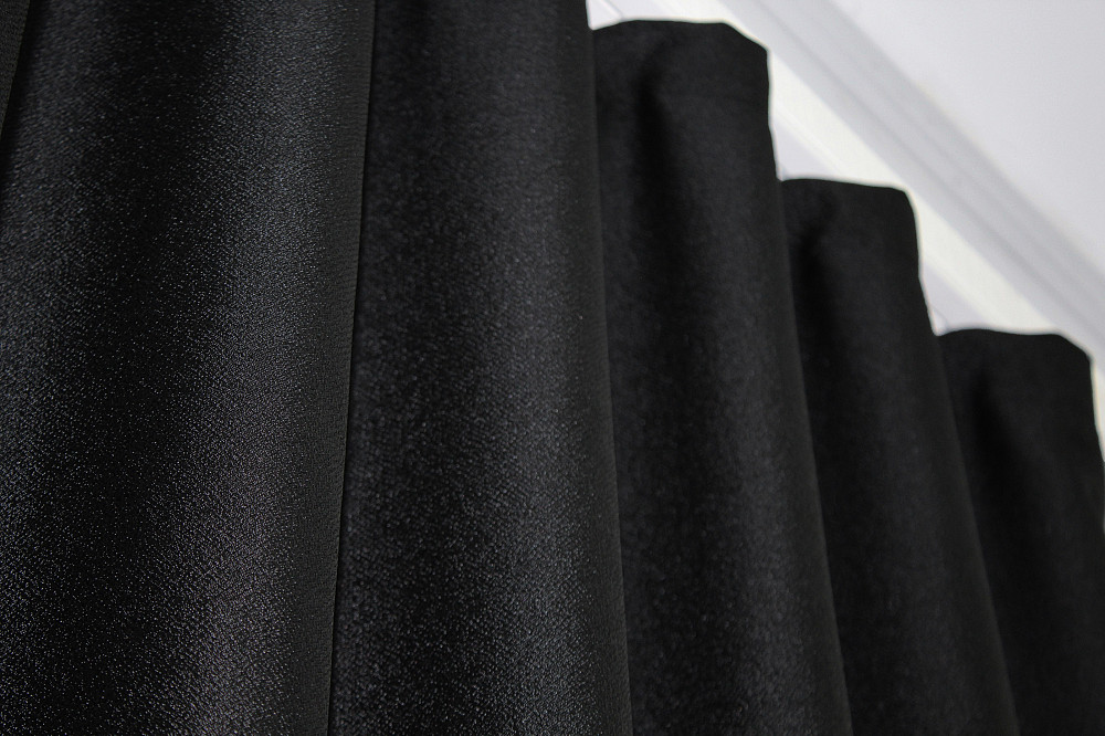 Комплект готових штор VR-Textil Льон ANZIO № 1308ш Чорно-сірий з золотистим 145х300 см 2 шт (33-0156 ) Київ - фото 5