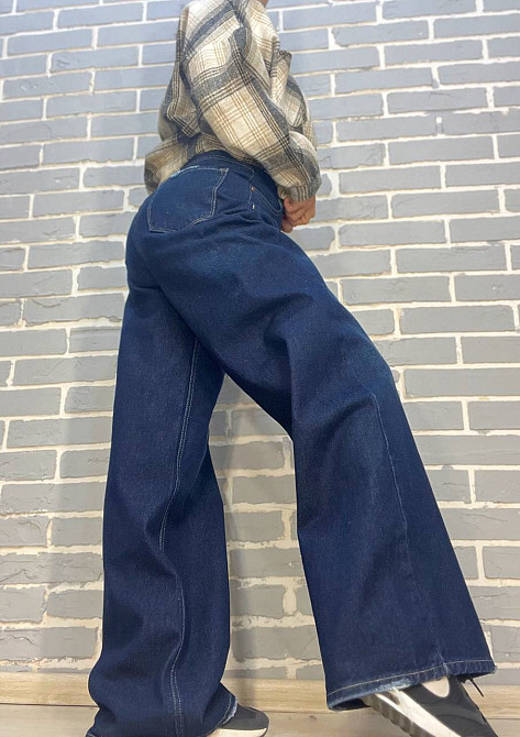 Джинси жіночі Its Basic 4107 baggy jeans палаццо широкі від стегна, темно-синій, 34, 34, 70 см, 100 см Київ - фото 17