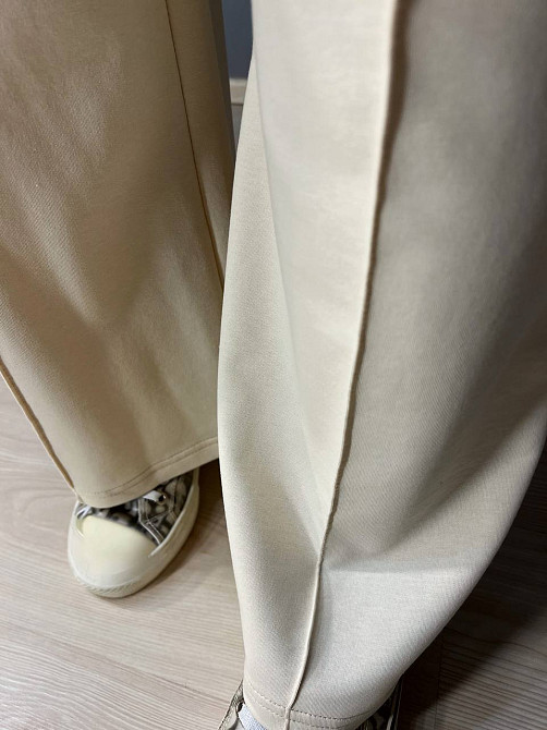 Брюки женские MY CITY 8286 палаццо-клеш с высокой посадкой молочные, молочний, L Киев - изображение 4