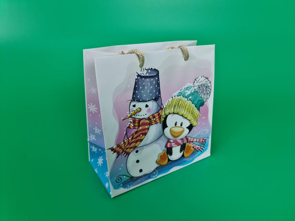 Новогодние, бумажные ,подарочные  пакеты с ручкой Чашка 16/16/8-017 (12 шт) Харьков - изображение 1