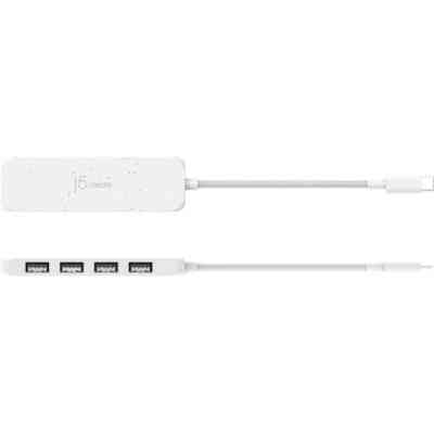 Концентратор J5create USB-C to 4xUSB-A 3.2 10Gbps white (JCH341EW-N) Винница
