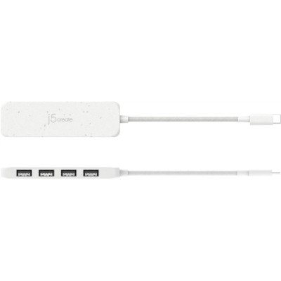 Концентратор J5create USB-C to 4xUSB-A 3.2 10Gbps white (JCH341EW-N) Винница - изображение 4