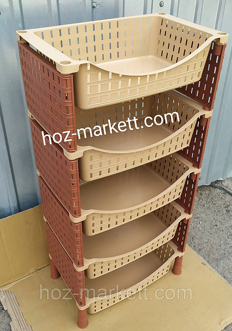 Полка - этажерка беж с коричневым на пять ярусов Турция Харьков - изображение 3