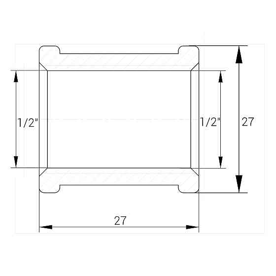 Муфта 1/2″ВВ нікельована NM331L OPTIMUM Київ
