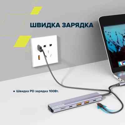 Порт-репликатор Canyon Docking Station DS-17 6 in 1 4k USB-C hub (CNS-TDS17) Винница