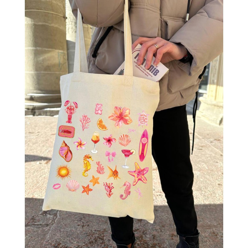 Екошопер BookOpt BK4104 Beach Vibes бежевий Київ - фото 7