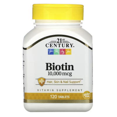 Вітамін 21st Century Біотин, 10000 мкг, Biotin, 120 капсул (CEN-27757) Вінниця - фото 1