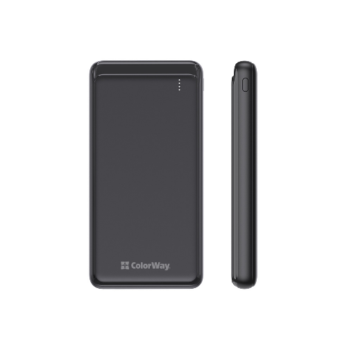 Павербанк 10000 mAh ColorWay CW-PB100LPG3BK-PD 18W QC+PD slim світлодіодний індикатор чорний Житомир