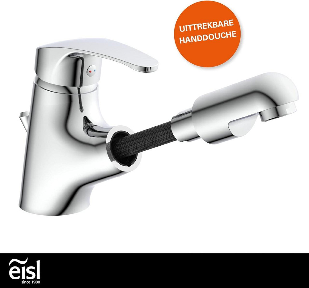 Змішувач для раковини EISL NI075TCO з висувним душем для ванни для миття волосся одноважільний зі зливним краном Vico_Chrome Дніпро - фото 6