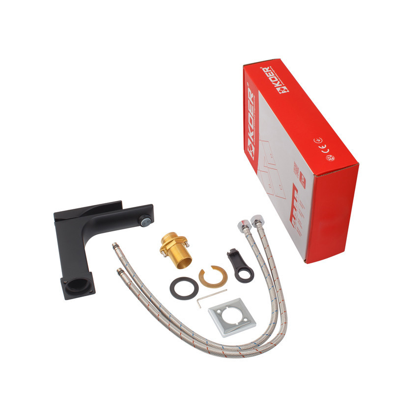 Чорний змішувач для умивальника Koer KB-10010-05 (KR3479) Харків - фото 8