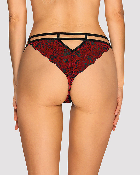 Трусики Obsessive Sugestina Bordeaux-Black L/XL Sex Aura Київ - фото 2