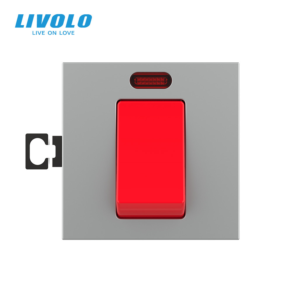 Майстер-вимикач LIVOLO, сірий, 20А 230В, модуль без рамки (VL-FCMKV20A-2IP) Коломия - фото 8