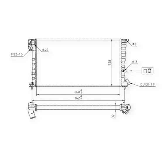 Радіатор двигуна Citroen Berlingo 1.9D, 2.0HDI (93-15) охолодження Мукачево