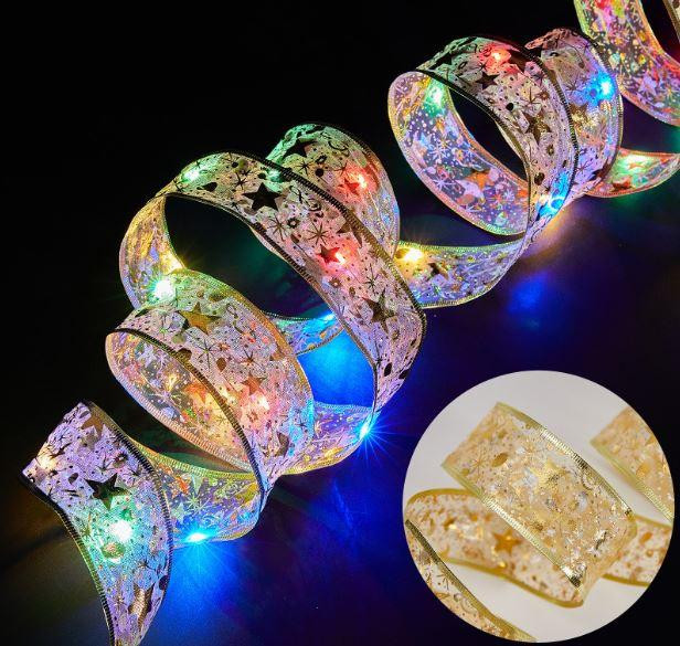 Светодиодная Гирлянда Золотая лента 1м 10 лампочек для декора, рождественских инсталляций Красочный Одесса - изображение 1