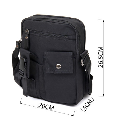 Сумка Vintage Текстильна чоловіча на два відділення Чорна (20660) Вінниця - фото 5