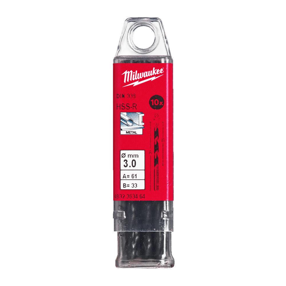 Свердло по металу HSS-R MILWAUKEE DIN338, діаметр 3,0 мм, (10шт) пластикова коробка Одеса - фото 1
