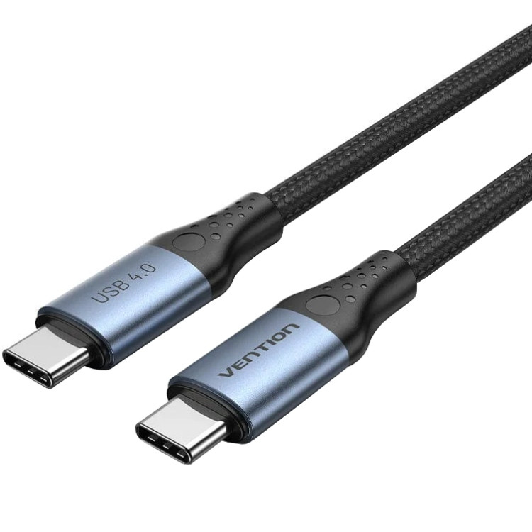 Кабель USB 4.0 Type-C M-M, 1.0 м 240W 8K60Hz Thunderbolt 4 Gray Aluminum Alloy Vention Вінниця - фото 1
