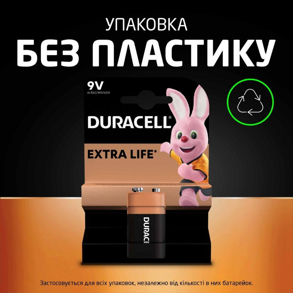 Батарейка крона Duracell 9V/6LR61 (1шт) Киев - изображение 3