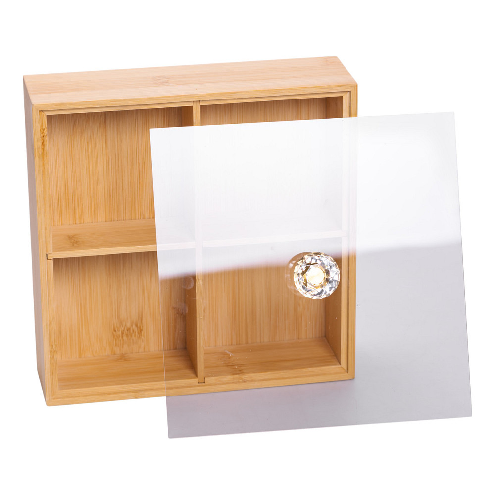 Yiwu Менажниця дерев'яна на 4 секції з кришкою для закусок 22×22×8 (см) квадратна HB-40-2 Киев - изображение 3