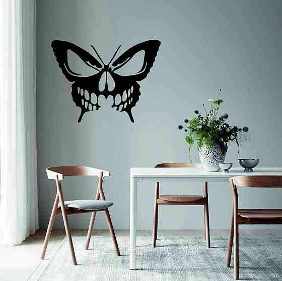 Декоративное настенное 3D Панно «Череп», Декор на стену с объемом 70*53 см, Черный Киев