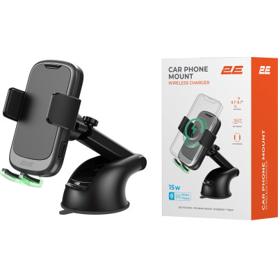 Універсальний автотримач 2E 4.7-7&quot;, Wireless Qi 15W, USB-A/QC/3.0/30W, USB-С/PD/30W (2E-WCQ01-10) Вінниця - фото 7