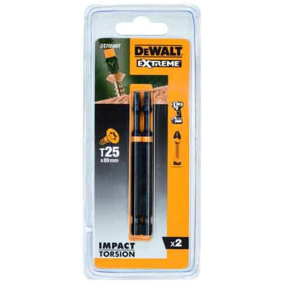 Набір біт DeWALT IMPACT TORSION, ударні, T25, L=89 мм, 2 шт (DT70569T) Вінниця - фото 1