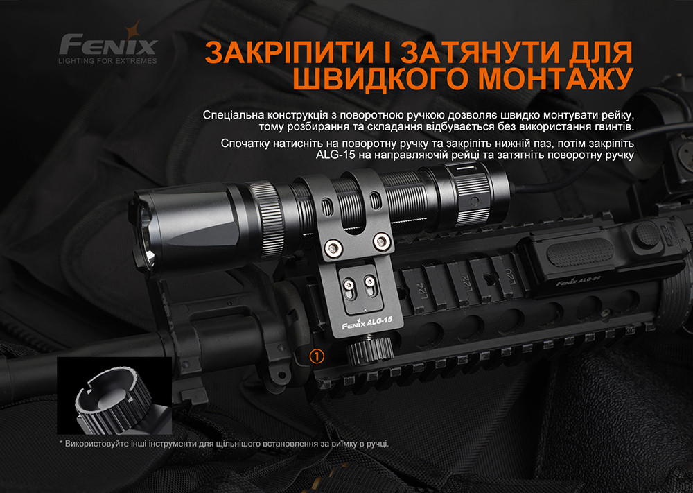 Кріплення на зброю для тактичних ліхтарів Fenix ALG-15 Київ - фото 6