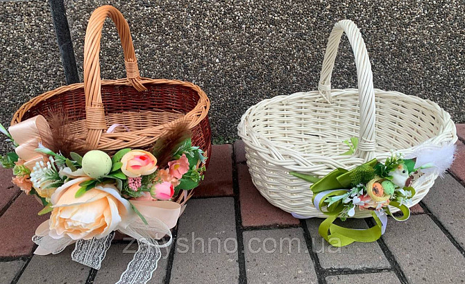 Кошики плетені ручної роботи з декором Київ - фото 2
