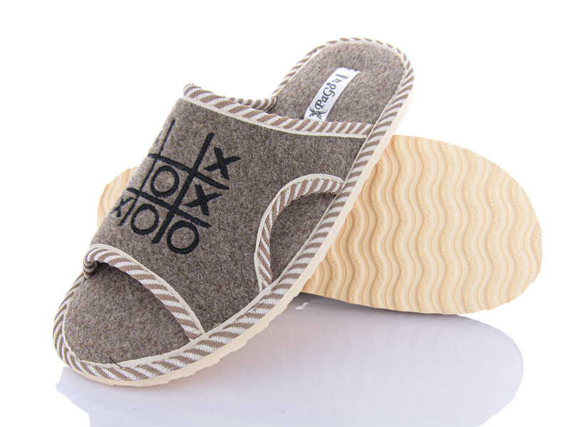 Хатні капці відкриті капці чоловічі кімнатні бежевий Х0 "PaGo" Повсть Одеса - фото 1