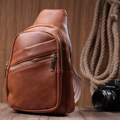 Сумка Vintage Женская с одной лямкой через плечо из экокожи Рыжая (22758) Винница - изображение 3