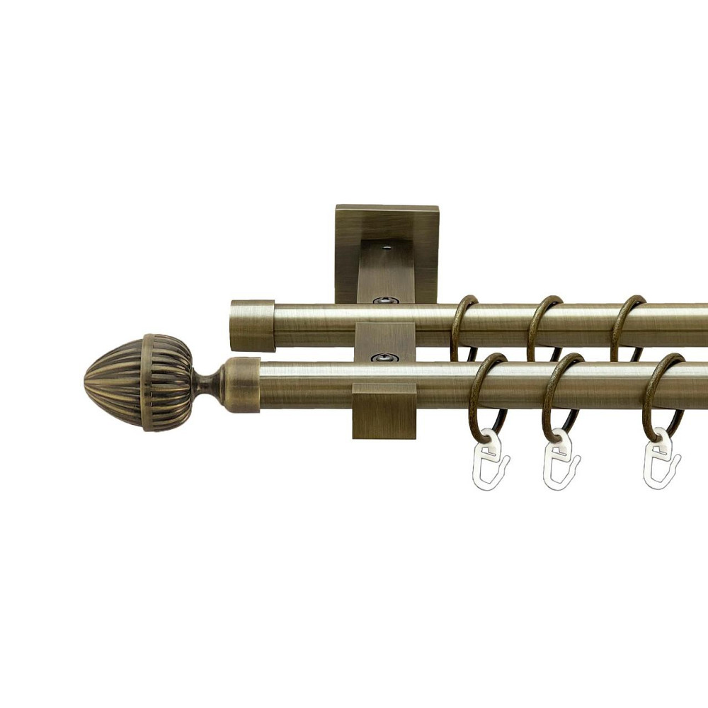 Карниз Orvit Одеон металевий дворядний техно гладка труба кільце металеве Антик 19\19 мм 300 см (00-00026933) Львов - изображение 1