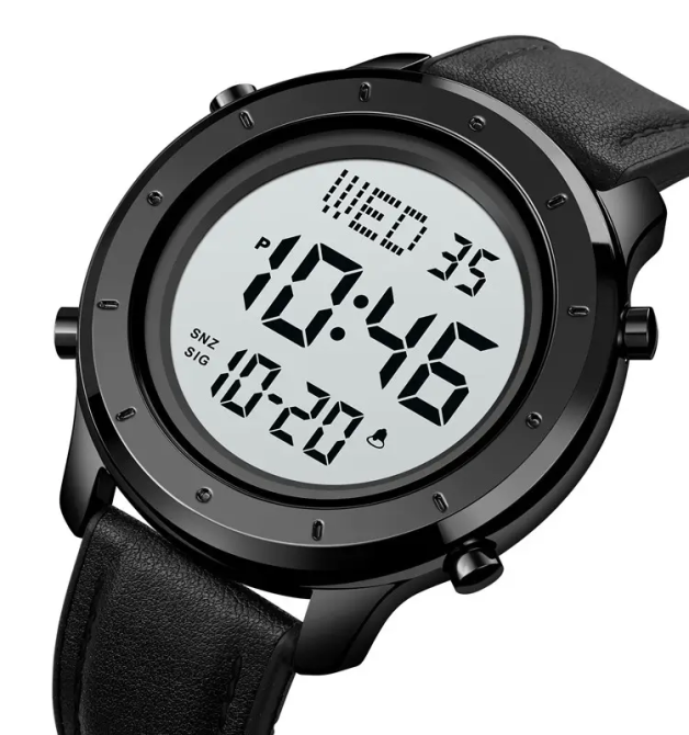 Чоловічий наручний електронний годинник Skmei 1864 (Чорний з білим циферблатом) Вінниця - фото 2