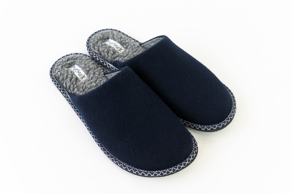 Капці чоловічі теплі закритий носок тапочки на овчині домашні прошиті Одеса - фото 9