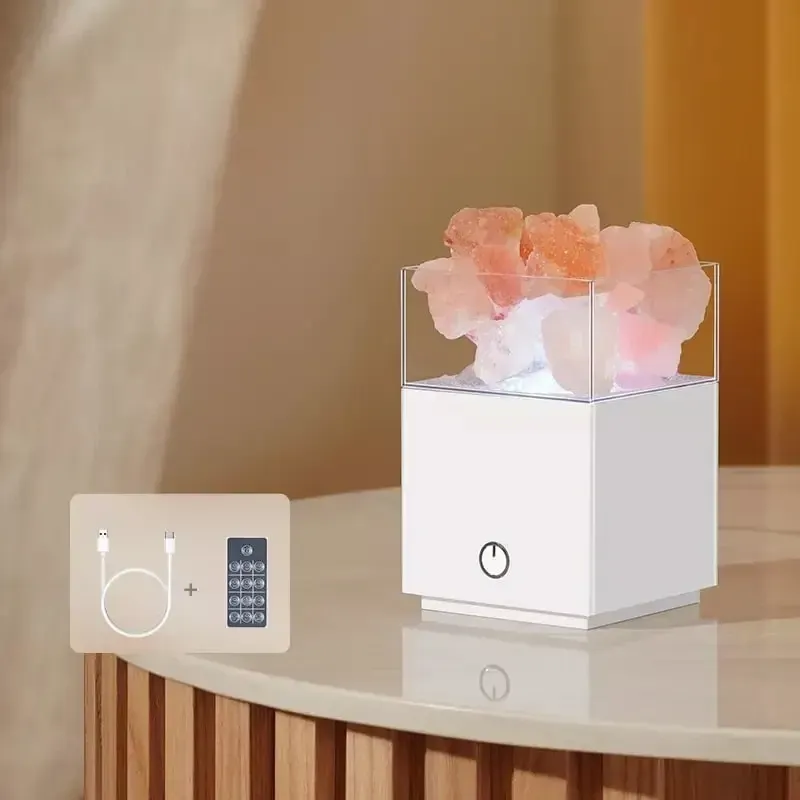 Соляна лампа Aurora з пультом ДК. Сольовий світильник нічник з димуванням, 7 кольорів підсвічування Дніпро - фото 5