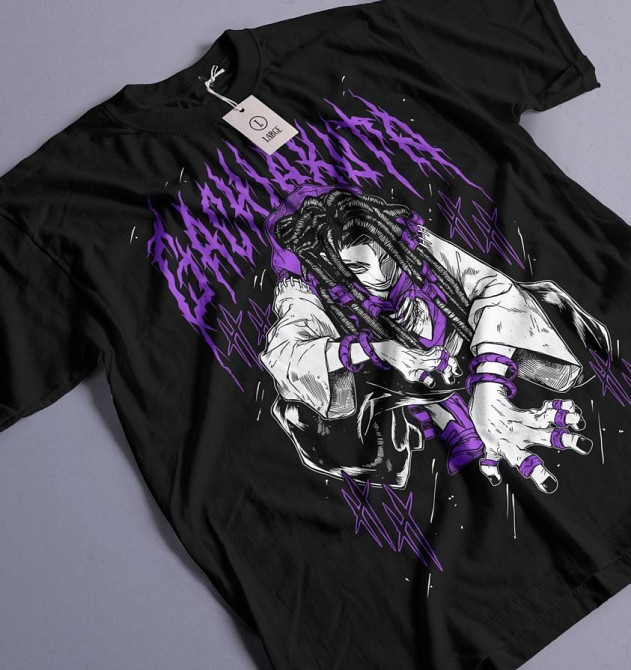 Футболка для хлопчика з аніме принтом Гакхіакута Томе Джапанесе Танкобон оверсайз (зріст від 165 до 180) Чорний AnimeJ0843m Дніпро - фото 1