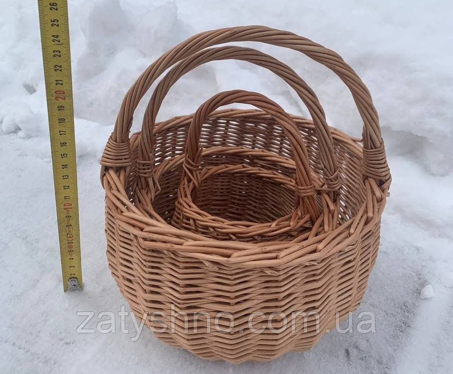 Комплект кошиків з лози з 3 шт Київ - фото 4