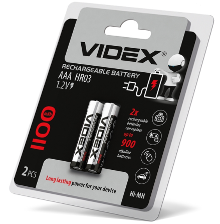 Акумулятор AAA/HR03 1100mAh (бл-2шт) Videx Житомир