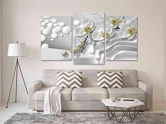 Модульна картина у вітальню/ спальню Орхідеяі Art-571_3 70x130 см Київ