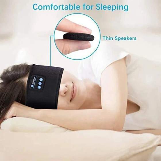 Беспроводные Bluetooth наушники-повязка SleepBand BT 5.0 для сна и спорта с микрофоном 10 часов работы черная Киев